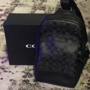Coach | Shoes | Black Coach Mens Cross Body Bag With Black  display picture 3